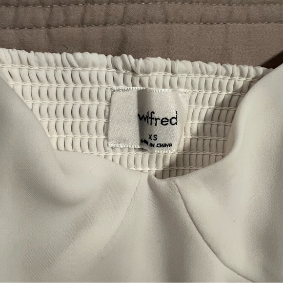 Wilfred Ivory Puff Sleeve Blouse Corset Cropped Peasant - Picture 2 of 7